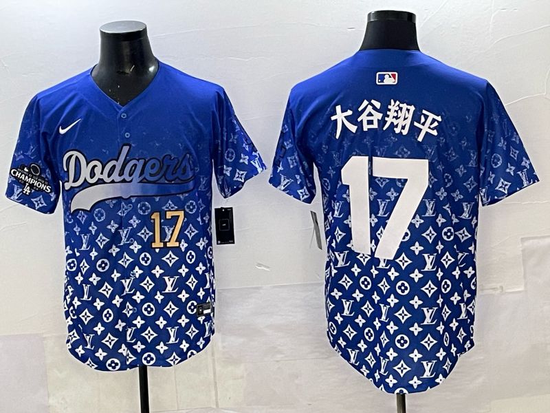 Men Los Angeles Dodgers 17 Ohtani Blue Nike 2025 MLB jersey 05